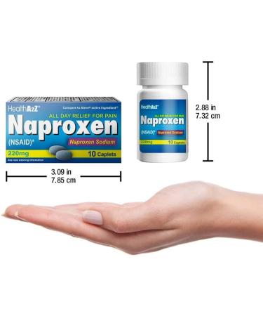 HealthA2Z Naproxen Sodium 220mg | 24 Pack of 10 Caplets Each | Value Package | 240 Caplets in Total | Pain Relief - Buy Online on GoSupps.com