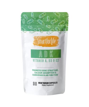 Smart for Life ADK Vitamins Supplement - High Potency Vitamin ADK - Vitamin D3 Vitamin K2 & Vitamin A - Supports Bone and Heart Health - 5 000 IU Vitamin A - 5 000 IU Vitamin D3-500mcg Vitamin K2