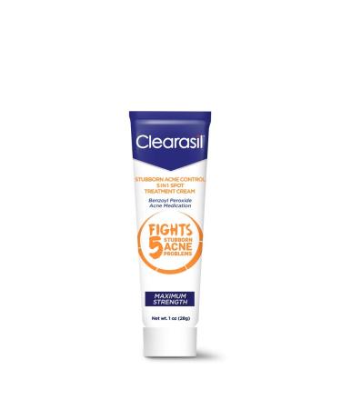 Clearasil Stubborn Acne Control 5 in 1 Spot Treatment Cream 1 oz