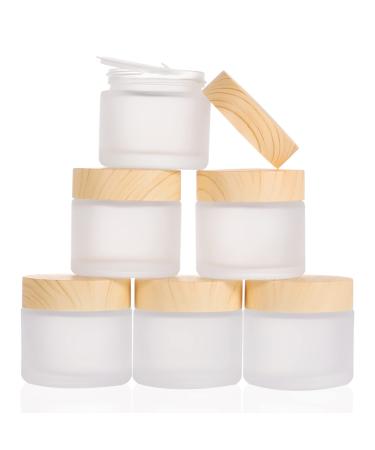 6 pieces of glass jaws 60ml empty cans cream container small doses with cover made of wood grain matted glass intellers used for cosmetics lip balm lotions creams sampling travel containers 6 x 60ml - Buy Online on GoSupps.com