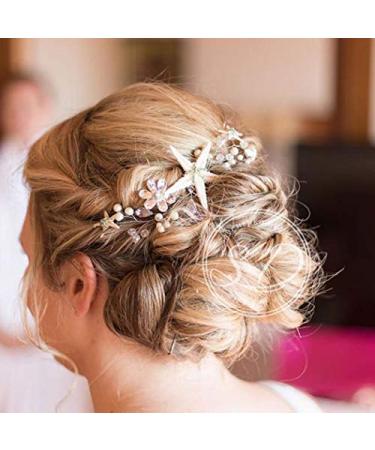Unicra Starfish Bride Wedding Hair Comb - Silver Bridal Hair Piece for Women and Girls - Buy Online on GoSupps.com