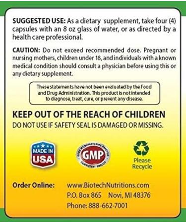 Biotech Nutritions Chlorella 2000mg 120 Vegetable Capsules - Superfood Supplement - Buy Online on GoSupps.com