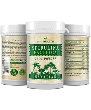 Premium Hawaiian Spirulina Powder 250g - Immune System Boost | Eye & Brain Health | Over 100 Vitamins - Buy Online on GoSupps.com