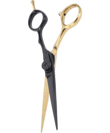 Qukaim Salon Scissors Hair Scissors Stainless Steel 5.5 Inch Hairdressing Scissors for Salon Portable Black Gold Flat Scissors - Buy Online on GoSupps.com