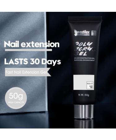 Beautilux White Acrylic Gel for Nails - Long-Lasting Quick Extension Nail Art Gel 50ml | UV Nail Gel for Starters - Buy Online on GoSupps.com