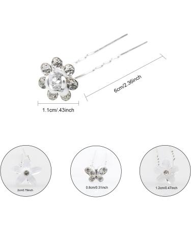 20 Crystal Wedding Hair Pins - Shining Bridal Accessories for Women/Girls - Perfect for Engagement & Party Style A - Buy Online on GoSupps.com