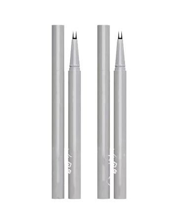 Double Tip Lower Eyelash Pencil Waterproof Liquid Eyeliner Eyelash Pencil Long Lasting Makeup and Without Taking Off Makeup (Brown+Black 2Pcs)