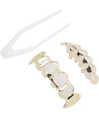 Hollow Plating Teeth Brace Fashionable Metal Teeth Decoration Jewelry for Party Suitable for Halloween Parties (Gold) - Buy Online on GoSupps.com
