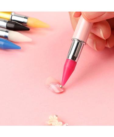 Nail Point Drill Pen Dual Heads Crystal Beads Picker Dotting Wax Pencil Manicure Art Tool White Brushes - Buy Online on GoSupps.com