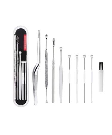 KXDFDC 8pcs Ear Wax Pickers Stainless Steel Ears Picks Removal Curette Remover Cleaning Stick Earpick Ear Wax Cleaning Tools