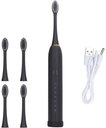 Buy IPX7 Electric Toothbrush - Waterproof Rechargeable 6 Modes 4 Heads - Best Automatic Black Toothbrush for Ultimate Oral Care - Buy Online on GoSupps.com