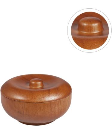 Doitool Men's Shaving Bowl with Lid - Wooden Brown 9.7x9.7 cm | Ideal for Shaving Soap Foam & Brushes | Premium Grooming Accessories - Buy Online on GoSupps.com