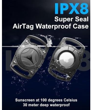 IP68 Waterproof Airtag Dog Collar Holder - 2 Pack Anti-Loss Apple Airtag Dog Tracker Compatible with Cat & Dog Collars Airtical Shell with Key Rings - Black - Buy Online on GoSupps.com
