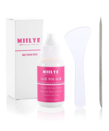 Wig Adhesive Glue, Invisible Waterproof MIILYE Hair Replacement Bonding Glue, Light Hold for Lace Front Wig and Poly Hairpieces, Toupee, Cosmetic Hair Systems (Wig Glue for Lace Front Wig 1.3 fl oz) - Buy Online on GoSupps.com