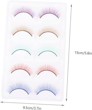 5 Pairs Colored False Eyelashes Makeup Caboodle Women Fake Eyelash False Lashes Lady Makeup Lashes Female Eyelashes 3d Eyelashes Makeup Eyelash Artificial Fiber Cosmetics Miss Girl - Buy Online on GoSupps.com
