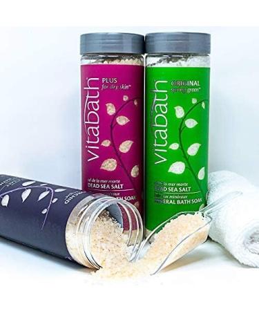 Vitabath Original Spring Green Mineral Bath Soak - Muscle Recovery & Relaxation with Dead Sea Salts - 27 oz - Buy Online on GoSupps.com