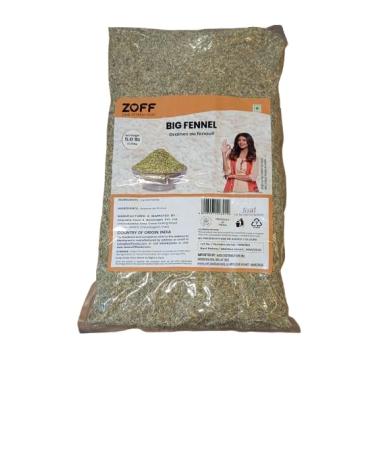 ZOFF Big Fennel Whole(5 LB/ 80 oz) | All Natural | Vegan | Indian Origin (5 LB)