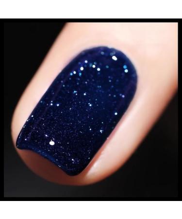 Glitter Nail Polish Dark Blue Nail Varnish Diamond Glitter Quick Dry Nail Polish No UV Lamp Curing Long Lasting Chip Resistant Non-Toxic Quick Drying Salon Manicure Home Manicure(17#Dark Blue) 17-Dark Blue - Buy Online on GoSupps.com