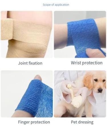 ecaqlin Red Sport Self Adhesive Elastic Bandage Wrap Tape for Knee Support Pads Finger Ankle Palm Shoulder - Buy Online on GoSupps.com