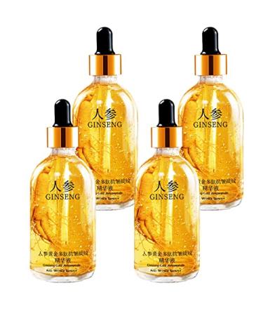 Ginseng Polypeptide Anti-Ageing Essence Ginseng Gold Polypeptide Anti-Wrinkle Essence Gold Ginseng Serum Ginseng Essential Oil 100ml Gold Ginseng Face Essence Polypeptide (4pcs)