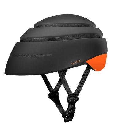 Closca Helmet Loop. Foldable Bike Helmet for Adults. Bicycle and Electric Scooter/Urban Commuter Unisex Helmet. Women and Men. Black/Orange Large