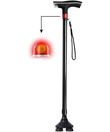 WalkingStickAdjustableCanesForTheElderlyWithLightCrutchesAlarmFlashingLightsSticks10FilesTelescopicRubberHandles2ColorsSingleFoot/RotatingSmallFour-legInterchangeableforAr Needed A One loaded - Buy Online on GoSupps.com
