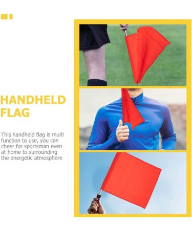 Operitacx Racing Flags Referee Hand Flag Set - 4Pcs Green Red Safety Flags for Football Sports - Stainless Steel Pole Handle - Traffic & Event Management - Buy Online on GoSupps.com