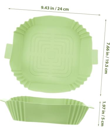 Zerodeko 2pcs Air Fryer Pan Air Fryers Reusable Air Fryer Bowl Silicone Air Fryer Liner Cooking Pot Non Stick Greenx2pcs 24X19.5X5CMx2pcs - Buy Online on GoSupps.com