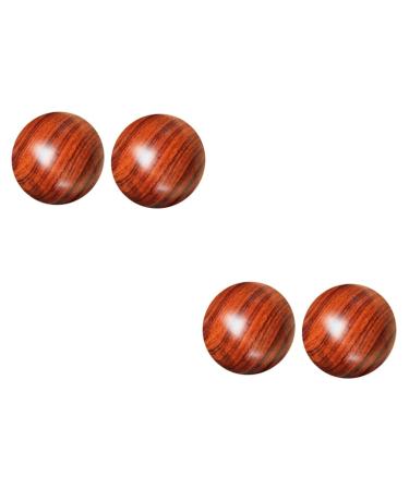 Lurrose 4 piece solid wood massage ball acupuncture point message Chinese health massage balls for health exercises baoding balls hand massage exercise foot sole roll the ball
