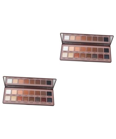 FOMIYES 2pcs 16 Earth Eyeshadow 16 Colors Eyeshadow Palette Eye Shadow Chocolate Blush 1 count (Pack of 1) Chocolatex2pcs