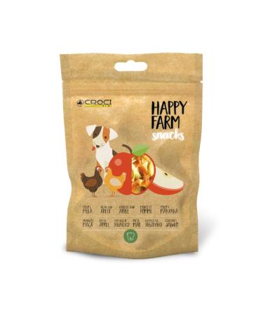 Croci Happy Farm - Chew Treats for Dogs, Natural Dog Snack, with Vegetables, Chicken and Apple, 80 GR