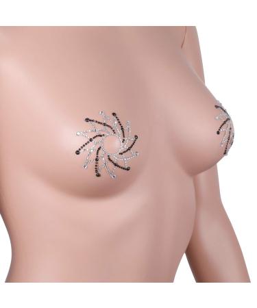 LUOEM Acrylic Nipple Covers Rhombus Shape Breast Face Jewels Gem Stones Bindi Stickers (White Black) - Buy Online on GoSupps.com