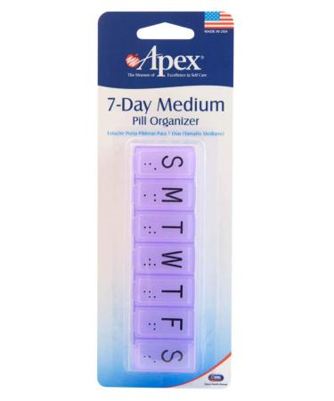 Apex 7-Day Pill Organizer Medium - Color May Vary | International Shipping Available - Buy Online on GoSupps.com
