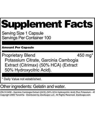 Garcinia Cambogia Extract 450mg - 50% HCA & Potassium - 100 Capsules for Weight Loss | International Shipping - Buy Online on GoSupps.com