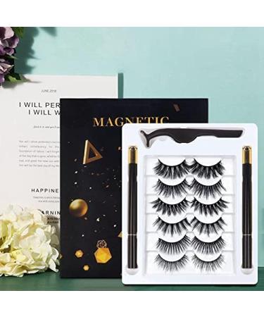 Jalzdieod Magnetic Eyeliner and Eyelashes Kit 3D Magnetic Eyelashes Kit with 6 Pairs Reusable Eyelashes Tweezers and Eyeliner 02 - Buy Online on GoSupps.com