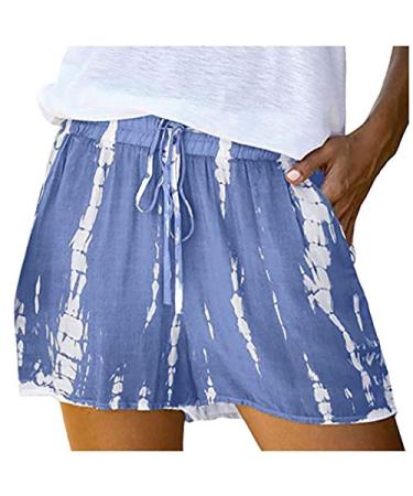Hessimy Summer Shorts for Women,Women's Summer Drawstring Elastic Waist Casual Comfy Tie Dye Beach Shorts with Pockets XX-Large U-a