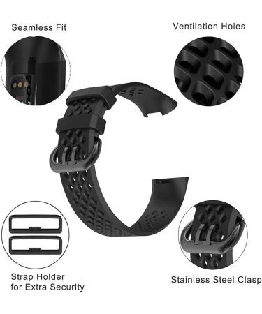 Qimela Replacement Watch Strap for Fitbit Charge 3/4 - 2 Pack Liquid Silicone Sport Bands - Purple Large - Buy Online on GoSupps.com