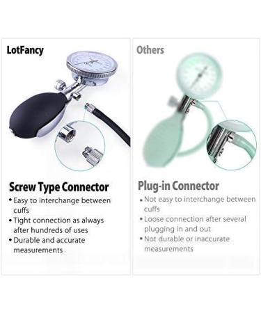 LotFancy Aneroid Sphygmomanometer 5-in-1 Professional with Dual-Head Stethoscope and 5 Size Cuffs Manual Blood Pressure Monitor Kit for Adult Large Adult Child Thigh Cuffs Carrying Case Included - Buy Online on GoSupps.com