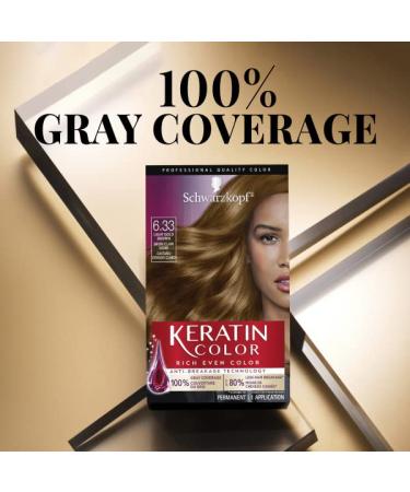 Schwarzkopf Keratin Color 6.33 Light Gold Brown Hair Dye - 1 Kit - Buy Online on GoSupps.com