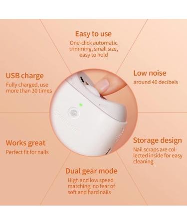 Electric Automatic Nail Clipper with Light & 2 Speeds Fingernail Cutter and File 2 in 1 Design Nail Scraps Storage USB Rechargeable Safety Fingernail Trimmer for Baby Kids Seniors and Adult - Buy Online on GoSupps.com