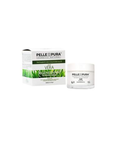 italpharma Pure Skin Treatment for Face Neck and Decollete Aloe Vera Regenerating Moisturising Cream for Dry and Sensitive Skin 50ml