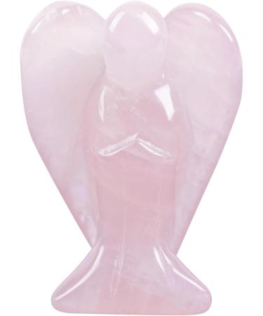 Lovionus89 Rose Quartz Guardian Angel Statue - Hand-Carved Healing Crystal Decor | 5cm 50mm Unique Figurine - Buy Online on GoSupps.com