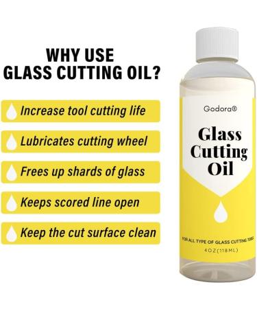 Glass Cutting Oil  Suitable for All Glass Cutting Tools  4 Ounces Glass Cutter Oil is Used for Cutting Glass  Stained Glass  Glass Bottles  Tiles and Mirrors - Buy Online on GoSupps.com