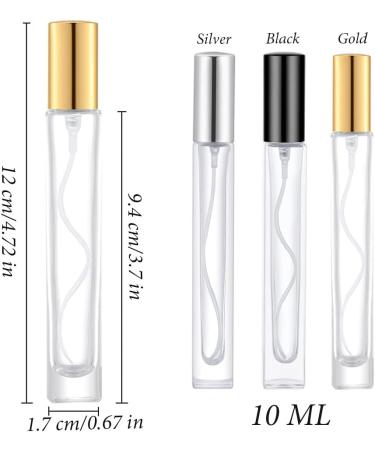 AKOAK 10ml Perfume Atomizer | Travel Empty Fine Mist Spray Bottle | Reusable Thick Glass Fragrance Bottle for Men & Women - Gold - Buy Online on GoSupps.com