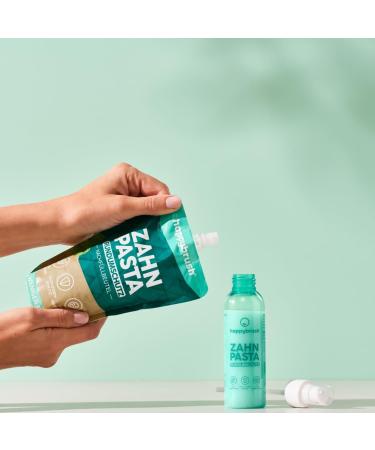 happybrush Toothpaste Dispenser and Refill - Clinically Tested - Toothpaste with Complete Protection Thanks to its 9-Time Formula - Refillable Toothpaste Kit with Fresh Mint Flavor - Buy Online on GoSupps.com