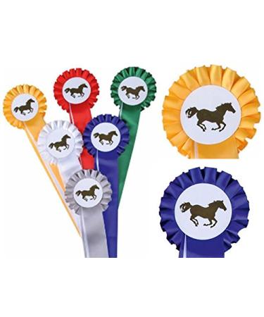 6247 HKM tournament ribbon -single rosette- 1 section ruffled silver / white