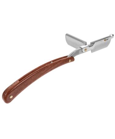 Beaupretty 2st razor ergonomic Khimar hijab slico mans handle mustache cutter razor blades scissors handbook men wood grain wood grip lip gloss metal man razor