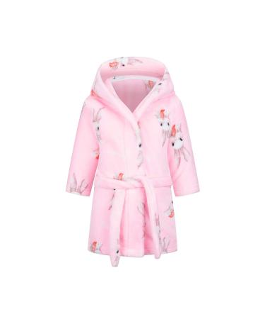 Xinne young girls soft bathrobe cute pattern Roben toddler baby flannel hoodie pajamas nightwear cute rabbit 100