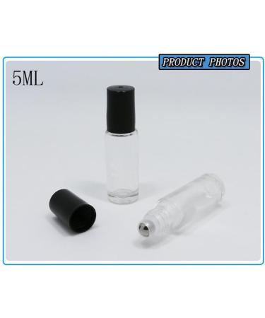 6 Pieces 5ml Transparent Empty Rollers for Essential Oil - Glass Bottles with Stainless Steel Roll Balls for Perfume Makeup & Cosmetics - International Shipping - Buy Online on GoSupps.com
