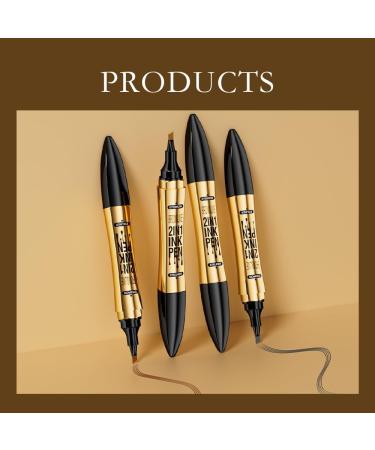 2 in 1 Magic Eyebrow Pencil 2024 Upgraded Eyebrow Contouring Pen Waterproof 3D Microblading Eyebrow Pencil Contouring Pen 4 Fork Tip with Eyeline for Natural Eyebrow Makeup (Light Brown) - Buy Online on GoSupps.com